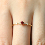 18K Gouden Granaatsteen Ring - Elara