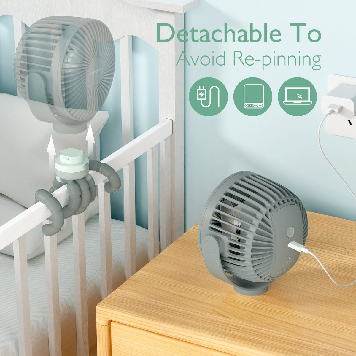 USB Oplaadbare Handheld Koelventilator voor Reizen