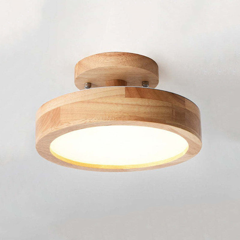 Minimalistische Houten LED Plafondlamp – Dimbaar 36W Natuurlijke Elegant