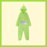 Teletubbies Pyjama's – Ultra-zachte Flanel Jumpsuit met Capuchon voor Halloween en Kostuumspel
