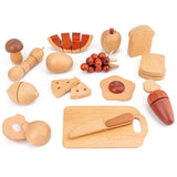 Houten keukenspeelgoed met boomstamlook voor rollenspellen & leerplezier