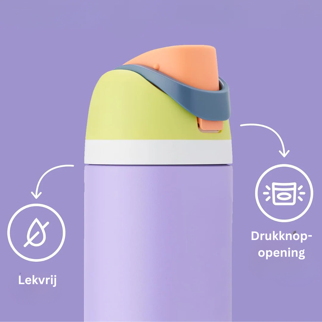 LeakProof - Geïsoleerde RVS Fles met Rietje | Perfecte Hydratatie