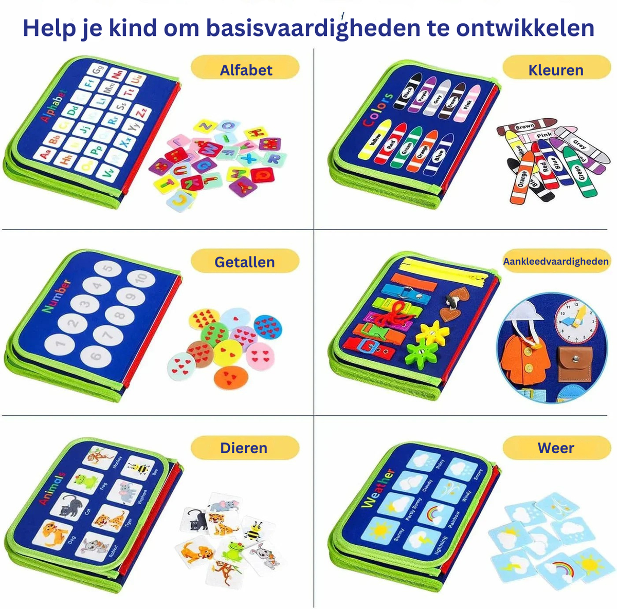 Montessori Drukbord voor Peuters – Educatief Sensorisch Activiteitenboek (2-4 Jaar)