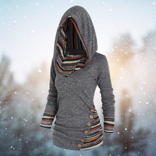 Tribale Hoodie met Geometrisch Patroon – Naïma