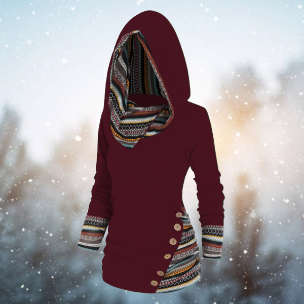 Tribale Hoodie met Geometrisch Patroon – Naïma