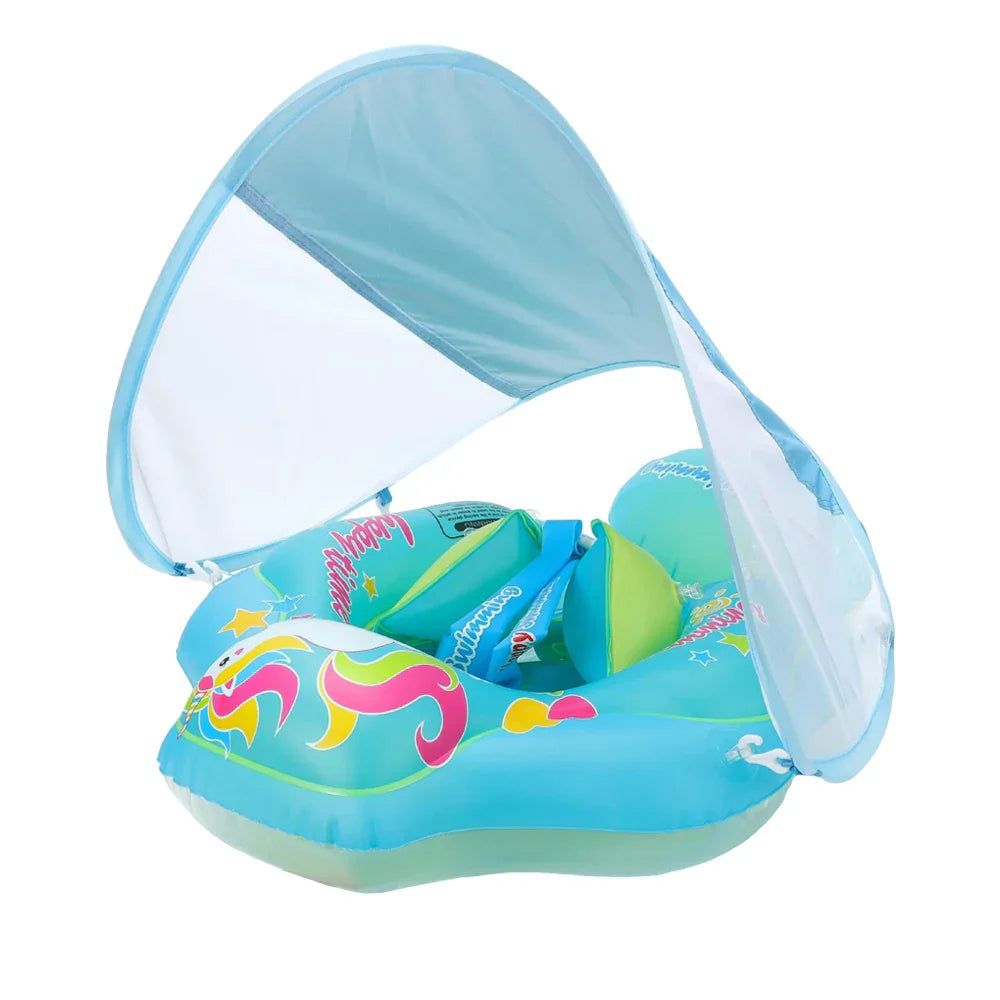 Opblaasbare Baby Zwemring met Zonnescherm – Bescherming en Plezier