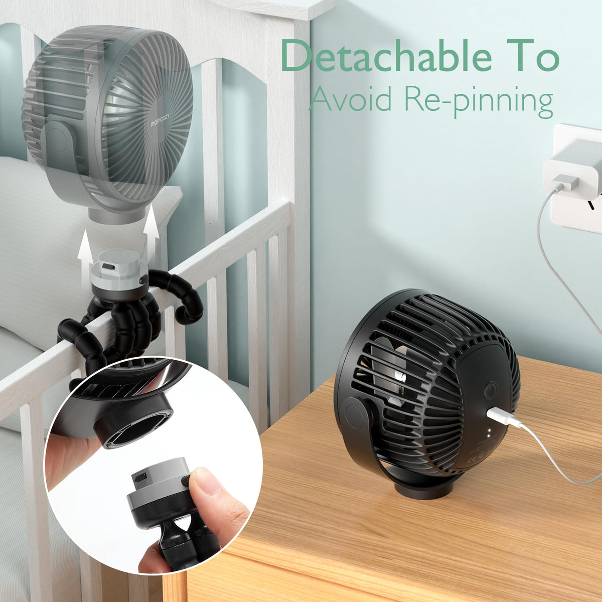 USB Oplaadbare Handheld Koelventilator voor Reizen
