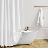 COTTAGELOOM – Boho-Linnen Douchegordijn met Kwasten