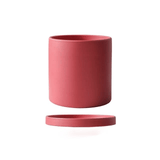 POTERIE – Moderne bloempot van keramiek met schotel