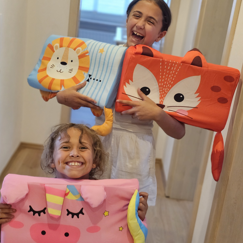 Kinderen Neksteun Kussen met Ergonomische Steun – Dierenthema Keuze