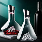 Kristallen Wijnkaraf zonder Lood met Iceberg Basis – Decanteerkaraf 1500ml voor Rode Wijn
