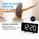 CurveClock | LED Digitale Wecker met Gebogen Scherm en Automatische Verlichting
