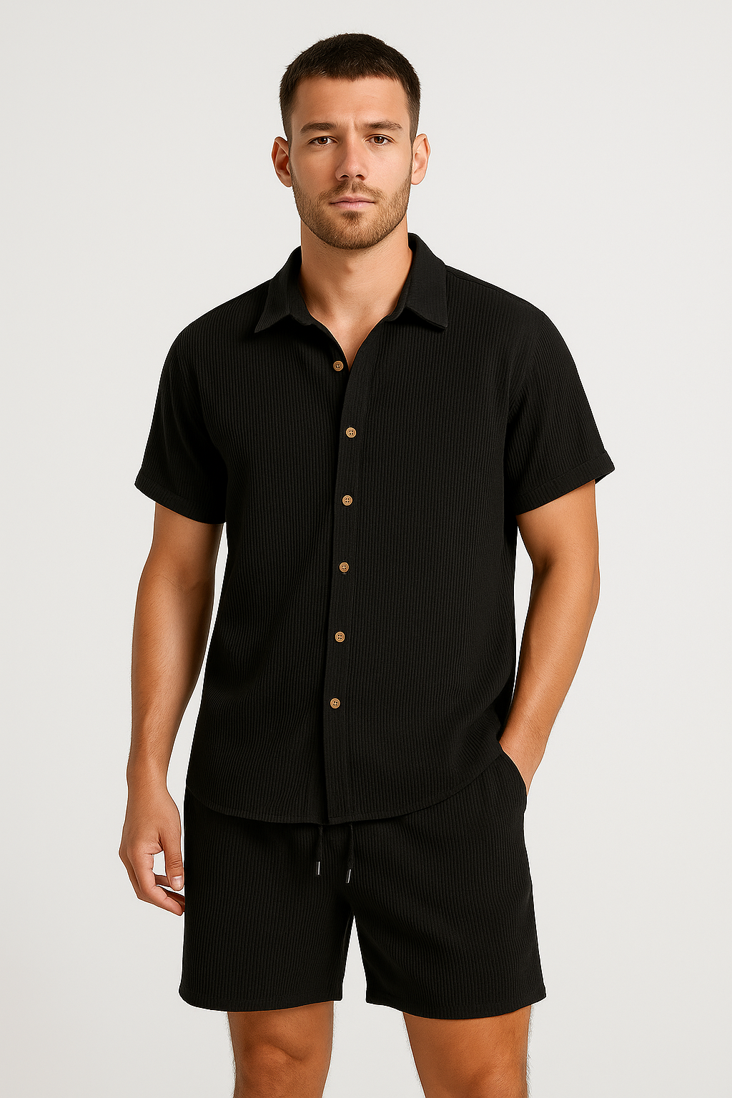 Luchtige zomer set met overhemd en korte broek