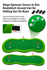Grote Golf Putting Mat 152×305 cm | Indoor/Outdoor Golfmat | 3 Holes met Vlaggen & Cups voor Oefening