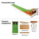 SIYA – Golf Putting Mat met Auto Ball Return | Puttingmat met Houten Basis | Luxe Oefenmat voor Binnen en Buiten