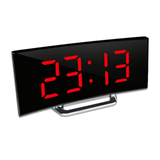 CurveClock | LED Digitale Wecker met Gebogen Scherm en Automatische Verlichting