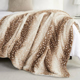 WILDCOZY – Knusse Berenveldeken met Hertenmotief – Omkeerbaar Pluche Comfort