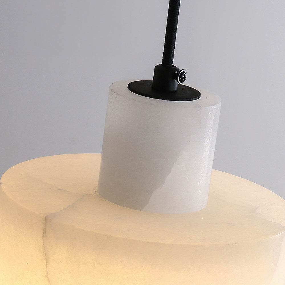 Scandinavische Witte Marmeren Hanglamp – Minimalistische Elegantie voor Moderne Interieurs