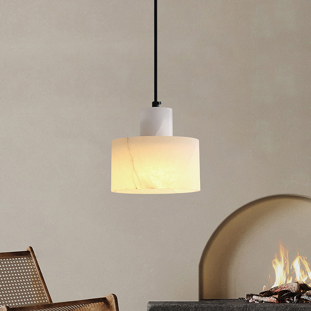 Scandinavische Witte Marmeren Hanglamp – Minimalistische Elegantie voor Moderne Interieurs