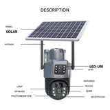 DualGuard Solar 4K – Draadloze bewakingscamera met zonnepaneel & 360° app-bediening