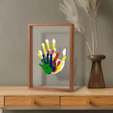 KLEINE SPUREN – Baby Herinneringslijst van Hout met Klei voor Hand- & Voetafdrukken