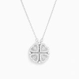Milara 2-in-1 hart- en klavert pendant voor vrouwen | geluk amulet en sprankelend hanger