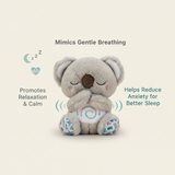 Kalmerende Koala Ademhalingsspeelgoed | Ritmische Ademhalingssimulator | Tactiele Haptische Hartslag & Ultrasone Geluidstherapie | Geïntegreerde LED Nachtlamp | Slaapverwekkende Gewogen Pluche Companion