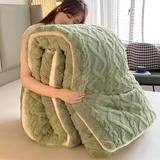 Fluff Fusion Dekbed - Dikke dubbelzijdige dekbed met vulling - Geometrisch pluche dekbed - Machinewasbaar