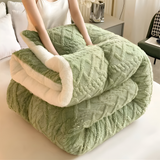 Fluff Fusion Dekbed - Dikke dubbelzijdige dekbed met vulling - Geometrisch pluche dekbed - Machinewasbaar