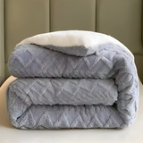 Fluff Fusion Dekbed - Dikke dubbelzijdige dekbed met vulling - Geometrisch pluche dekbed - Machinewasbaar
