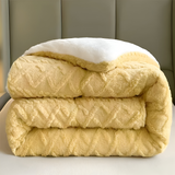 Fluff Fusion Dekbed - Dikke dubbelzijdige dekbed met vulling - Geometrisch pluche dekbed - Machinewasbaar