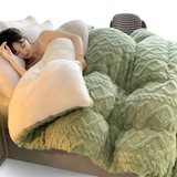 Fluff Fusion Dekbed - Dikke dubbelzijdige dekbed met vulling - Geometrisch pluche dekbed - Machinewasbaar