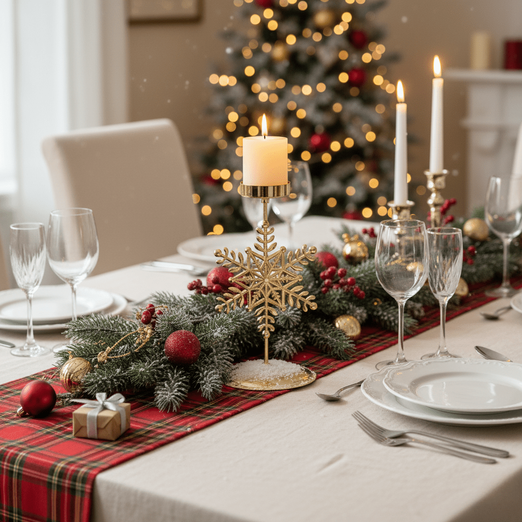 GLORIAHOME – Vintage Gouden Kaarsenhouder voor Elegante Kerstdecoratie