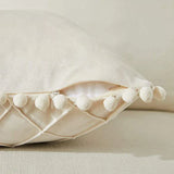 Inyahome Fluwelen Taille Sierkussen Met Pompom Effen Kleur Decoratief