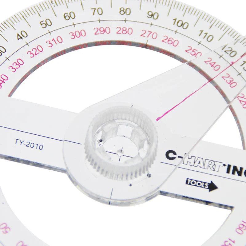 2x ronde gradenboog 360° met zwenkarm | Geometrisch meetgereedschap | Protractorset voor schoolgebruik