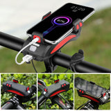 RideLight | 4-in-1 Multifunctionele Fietslamp | Telefoonhouder | Powerbank | Claxon | Schokbestendig | Waterdicht | 400 Lumen | 3 Lichtstanden | Universele Compatibiliteit | Eenvoudige Installatie