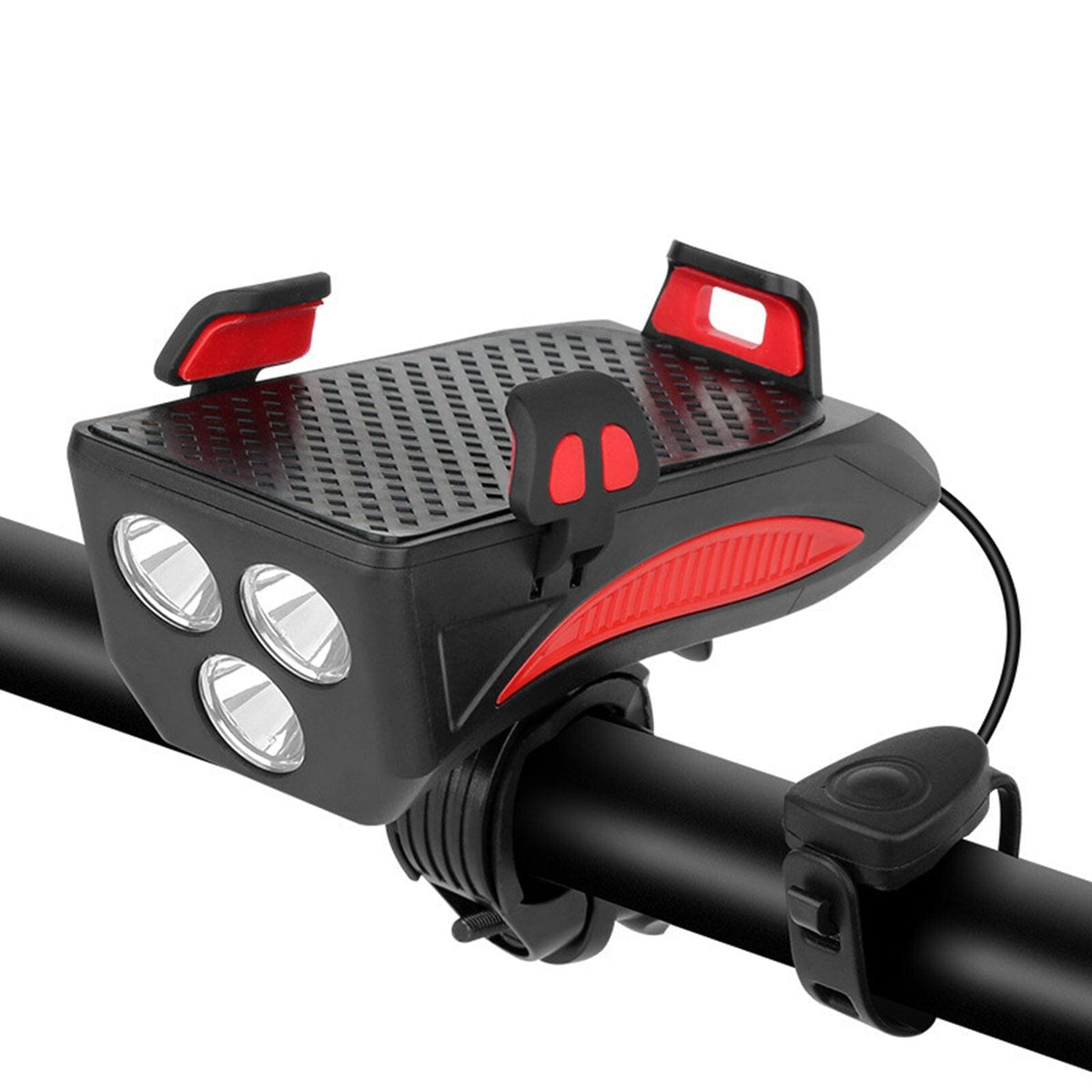 RideLight | 4-in-1 Multifunctionele Fietslamp | Telefoonhouder | Powerbank | Claxon | Schokbestendig | Waterdicht | 400 Lumen | 3 Lichtstanden | Universele Compatibiliteit | Eenvoudige Installatie