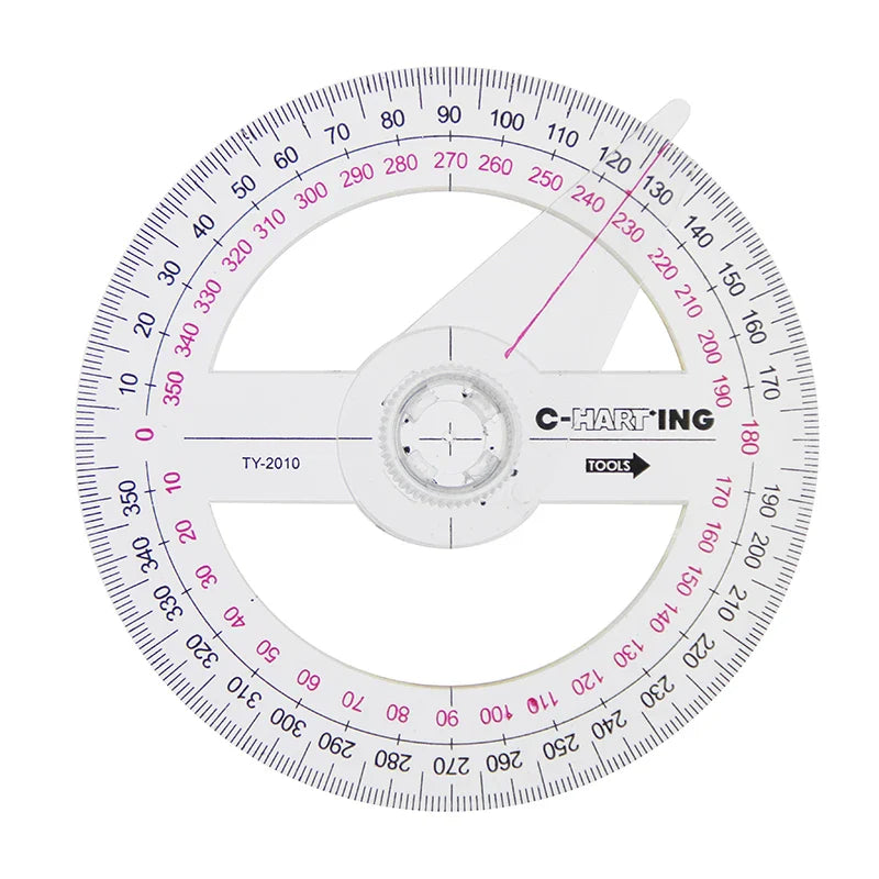 2x ronde gradenboog 360° met zwenkarm | Geometrisch meetgereedschap | Protractorset voor schoolgebruik