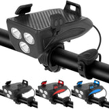 RideLight | 4-in-1 Multifunctionele Fietslamp | Telefoonhouder | Powerbank | Claxon | Schokbestendig | Waterdicht | 400 Lumen | 3 Lichtstanden | Universele Compatibiliteit | Eenvoudige Installatie