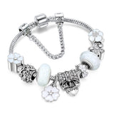 925 Sterling zilveren armband met bloemencharms | Elegante dames sieraad cadeau