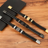 Armband in geweven leerstijl