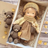 Katoenen Waldorf Pop met Kawaii Details en Stoffen Verpakking