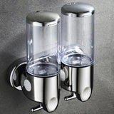 PureFlow - Wandgemonteerde zeepdispenser met twee compartimenten voor een nette badkamer