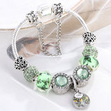 Sterling Zilveren Armband met Groene Kristallen - Isla