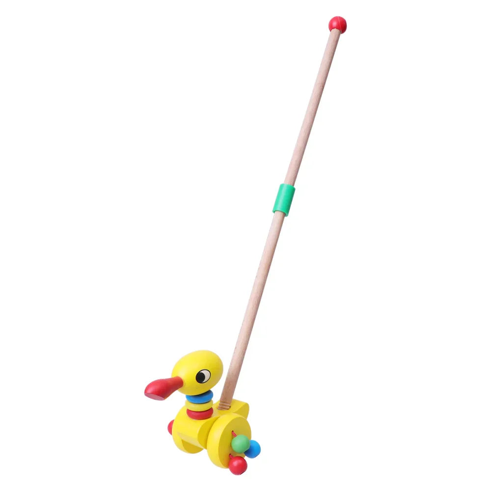 Dino Pusher Speelwagen voor Baby's - Educatief Houten Speelgoed voor Kleintjes
