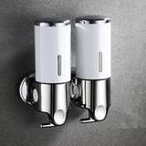 PureFlow - Wandgemonteerde zeepdispenser met twee compartimenten voor een nette badkamer