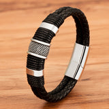 Armband in geweven leerstijl