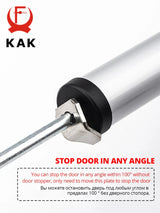 KAK Soft Closing Automatische Deursluiter - 35KG Pneumatisch, Instelbare Snelheid, Positionering Deurstoppers, Beschermhouder Hardware