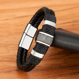Armband in geweven leerstijl