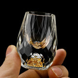 Luxe Kristallen Glazen met Goudvlokken – Handgemaakt – Set van 2 – Voor Whisky & Premium Dranken